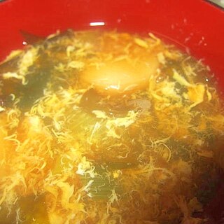 蒲鉾と葱と若芽卵スープ